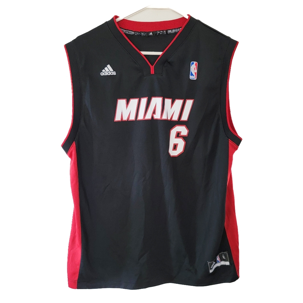 Adidas Miami Heat LeBron James #6 Boys Youth Size XL Black Sleeveless Jersey